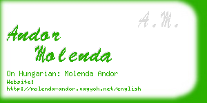 andor molenda business card